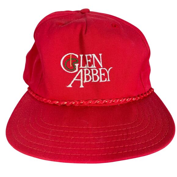 Vintage Glen Abbey Golf Snapback Hat Red Rope Cap New Era Pro Model USA Large - Picture 1 of 8